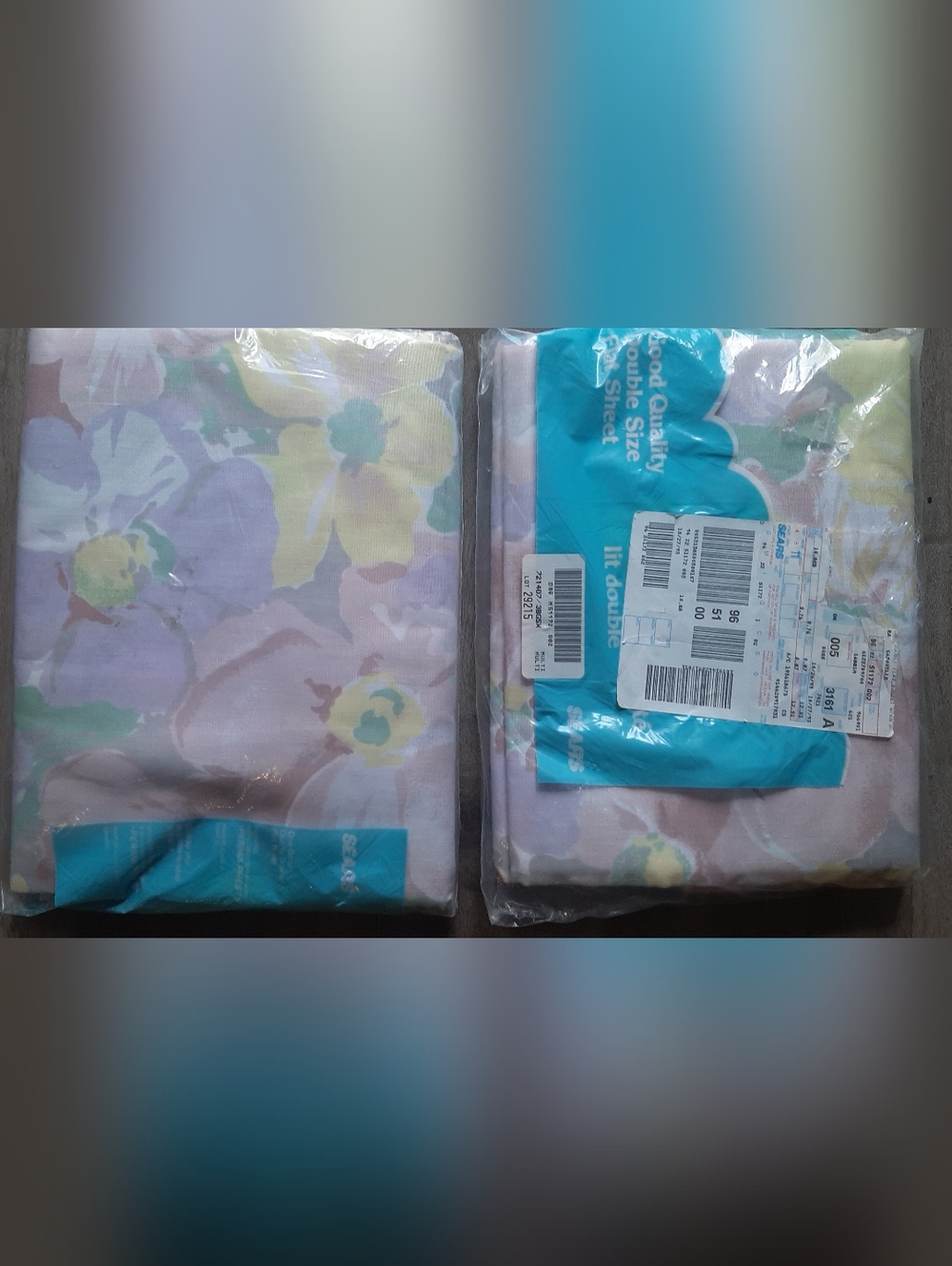 2 Packages of Vintage SEARS Double Size Flat Sheets Polyester/Cotton Perma Prest